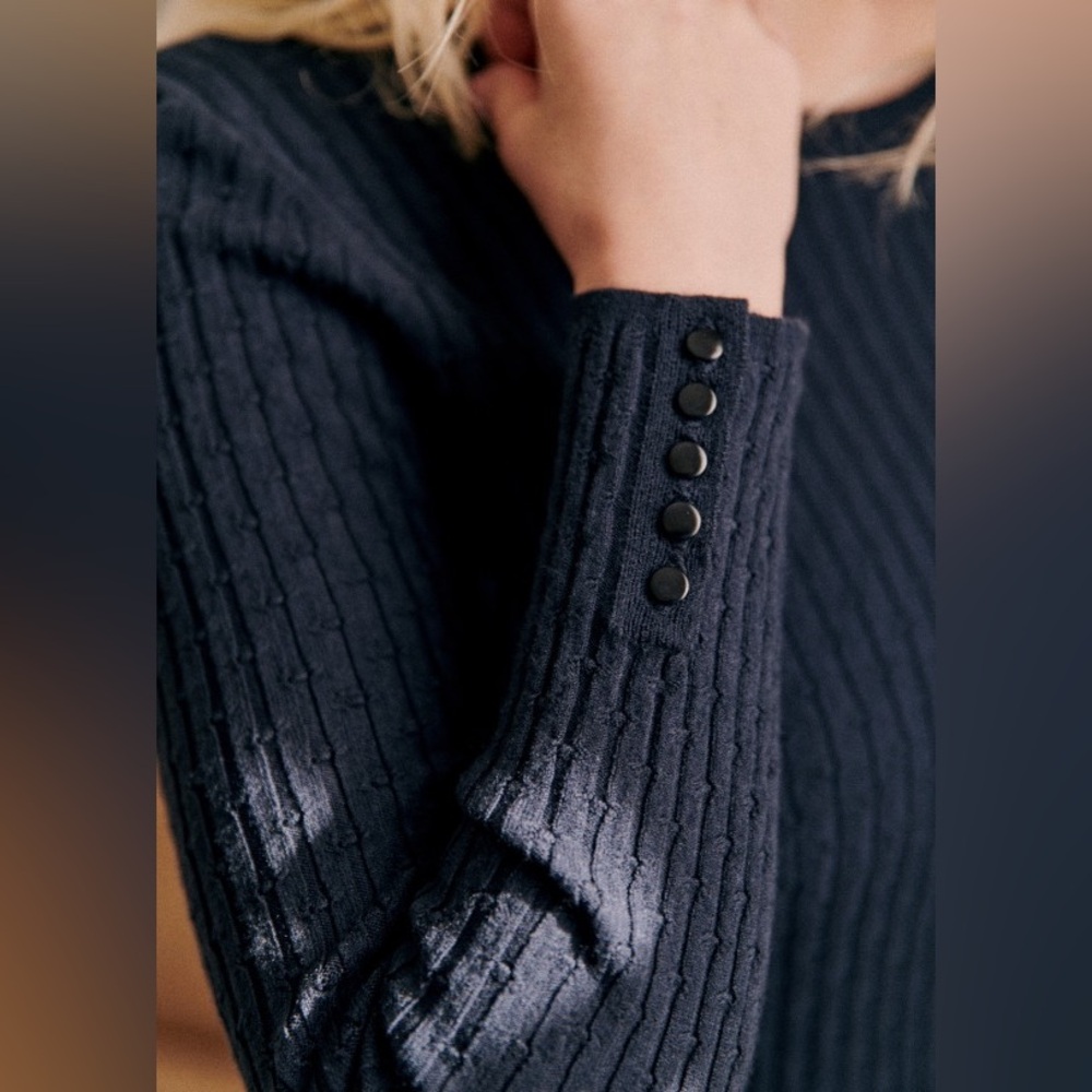 Sezane Dita Jumper Navy Blue - Size XS - Picture 2 of 7